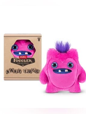 Baby Fugg - Mini Fuggler Plush Keychain Bag Charm - Greedy Grinner, pink, purple